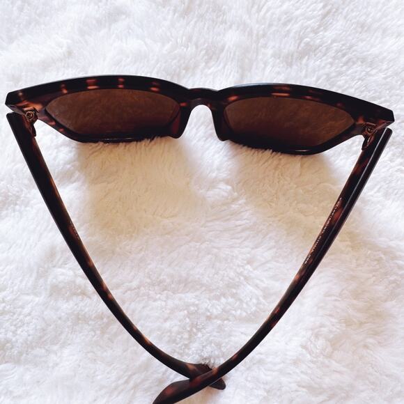 Julia Dark Tortoise Brown Square Sunglasses - Picture 10 of 12
